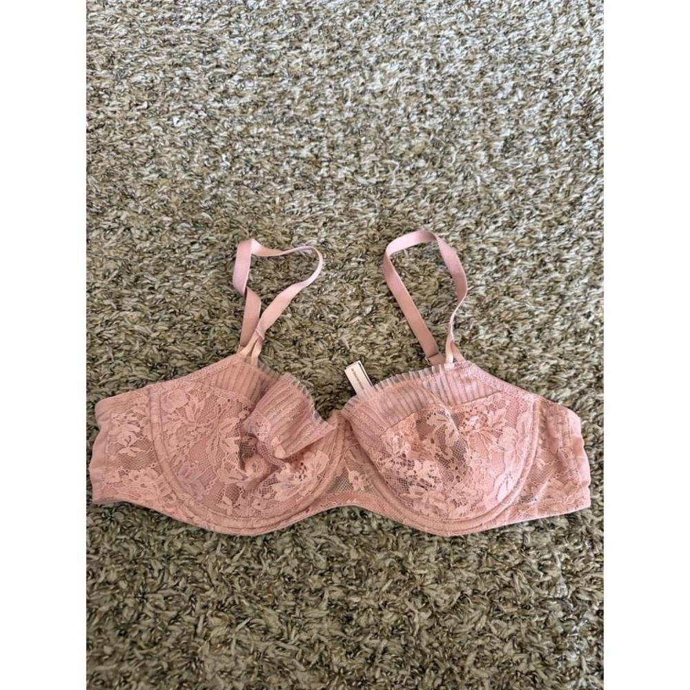 Victorias Secret Dream Angels Wicked Unlined Uplift Lace Bra Pink 36C